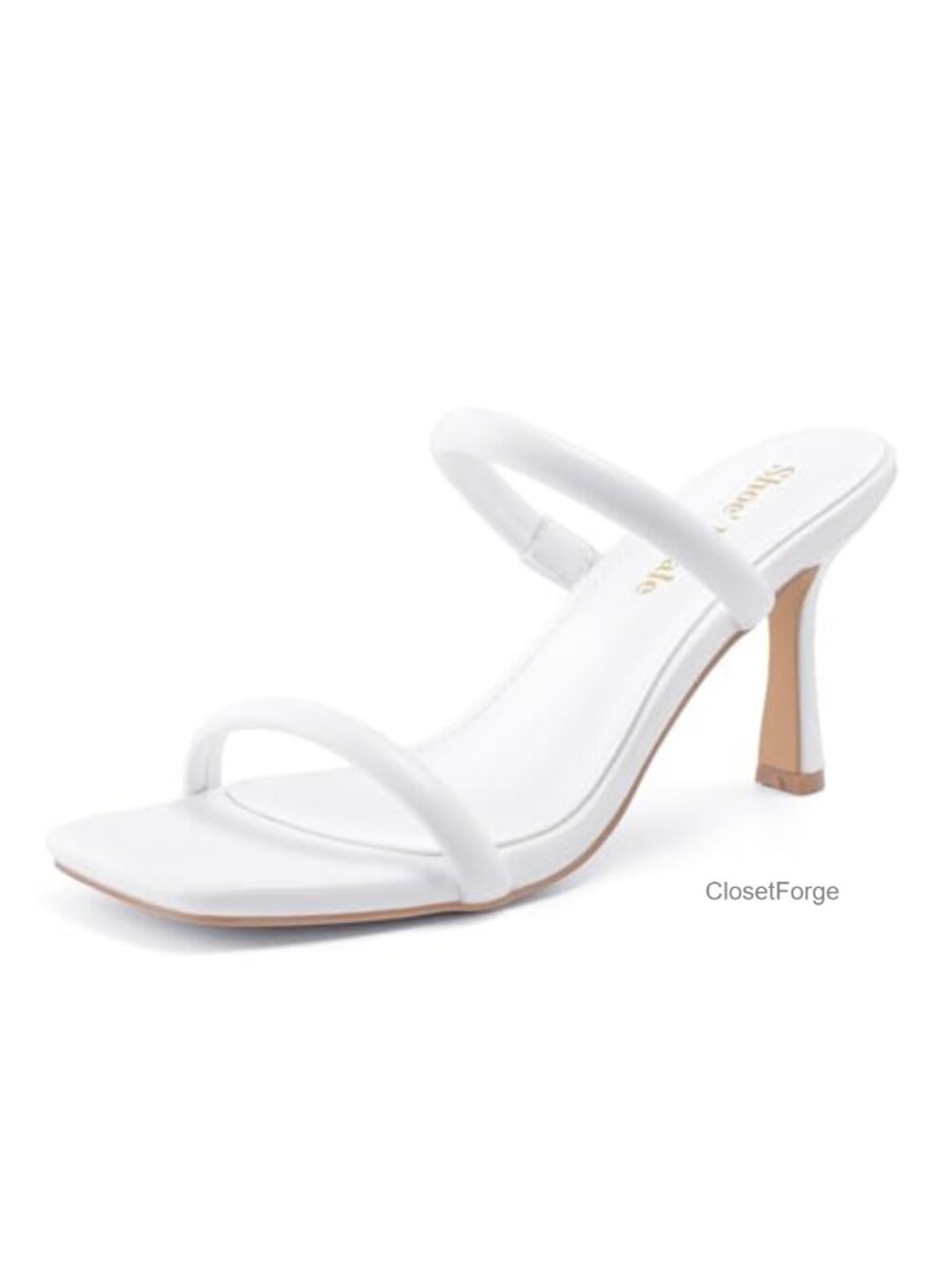 Strappy Kitten Heel Mule Sandals Square Open Toe Slip On
